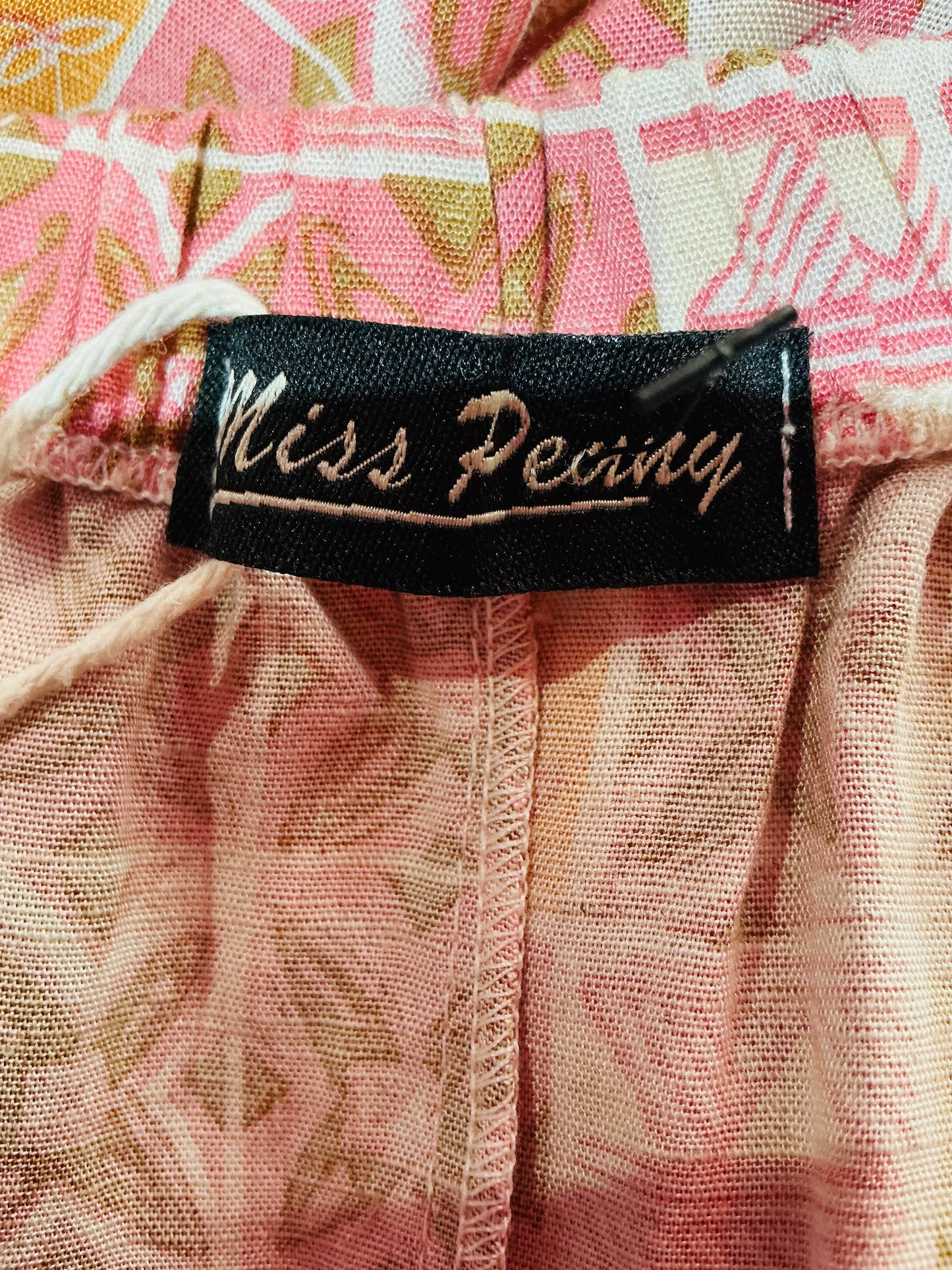 1960s Vintage Miss Jenny Pink Pattern Skirt