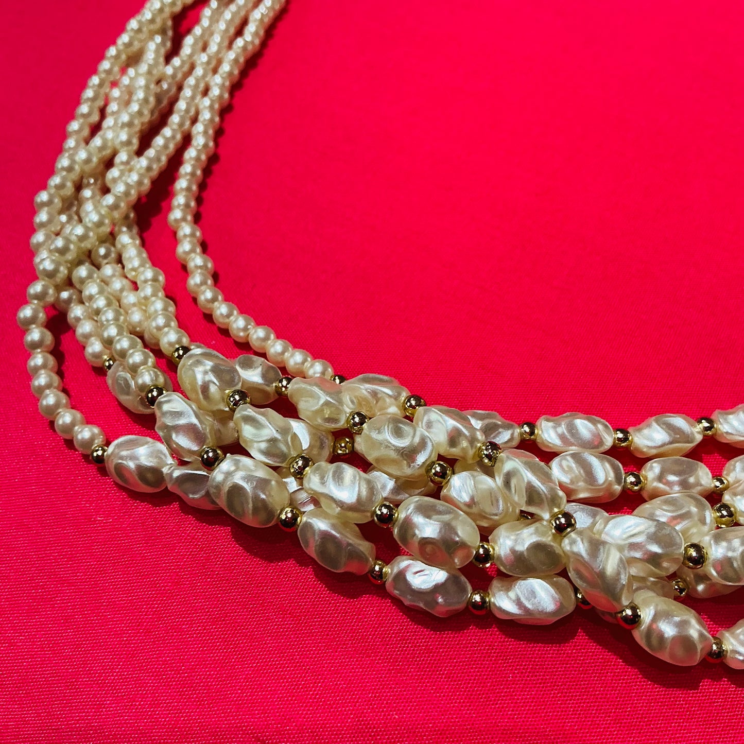 Small Pearls with Gold Beads
