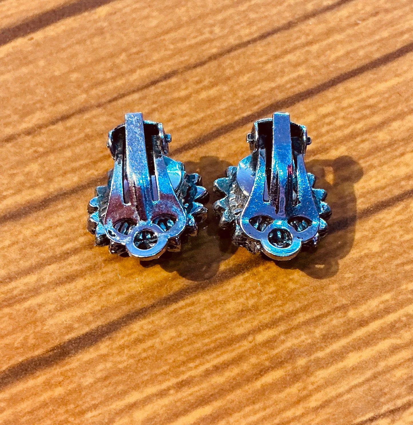 Glass Bead and Diamanté Clip on Earrings