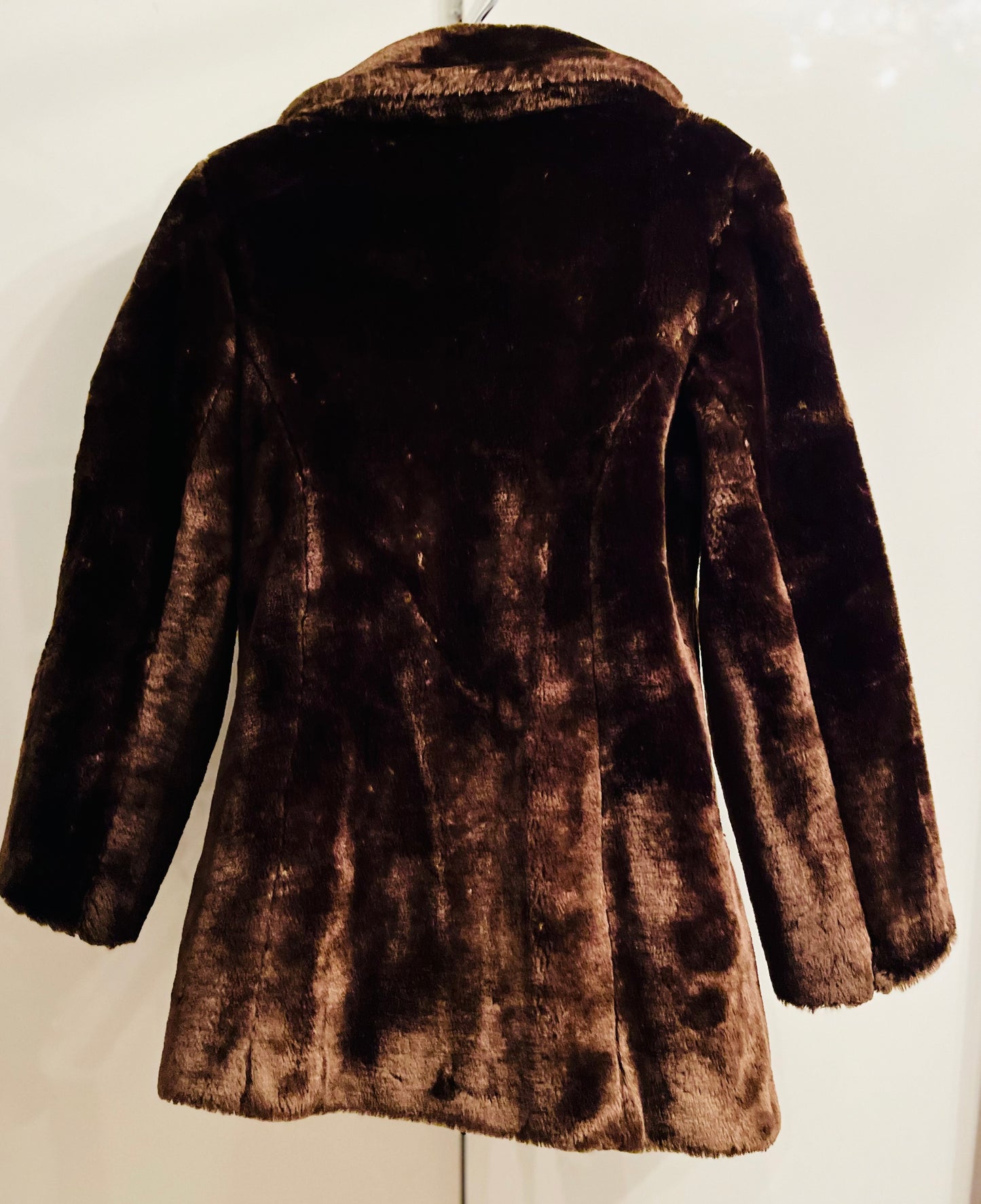 Original 1980s Vintage Faux Fur Coat