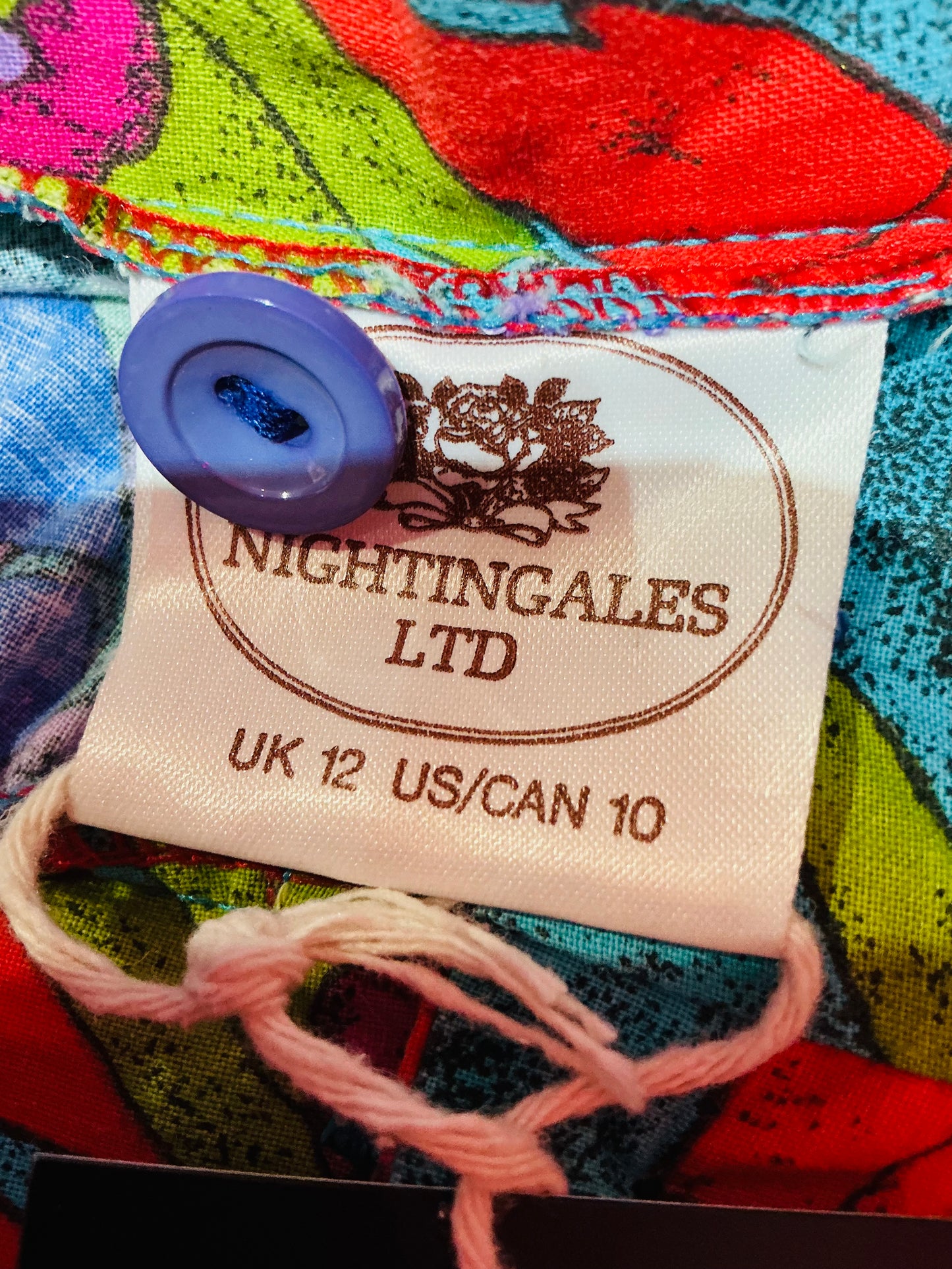 1980s USA Vintage Nightingales Bright Patterned Circle Skirt