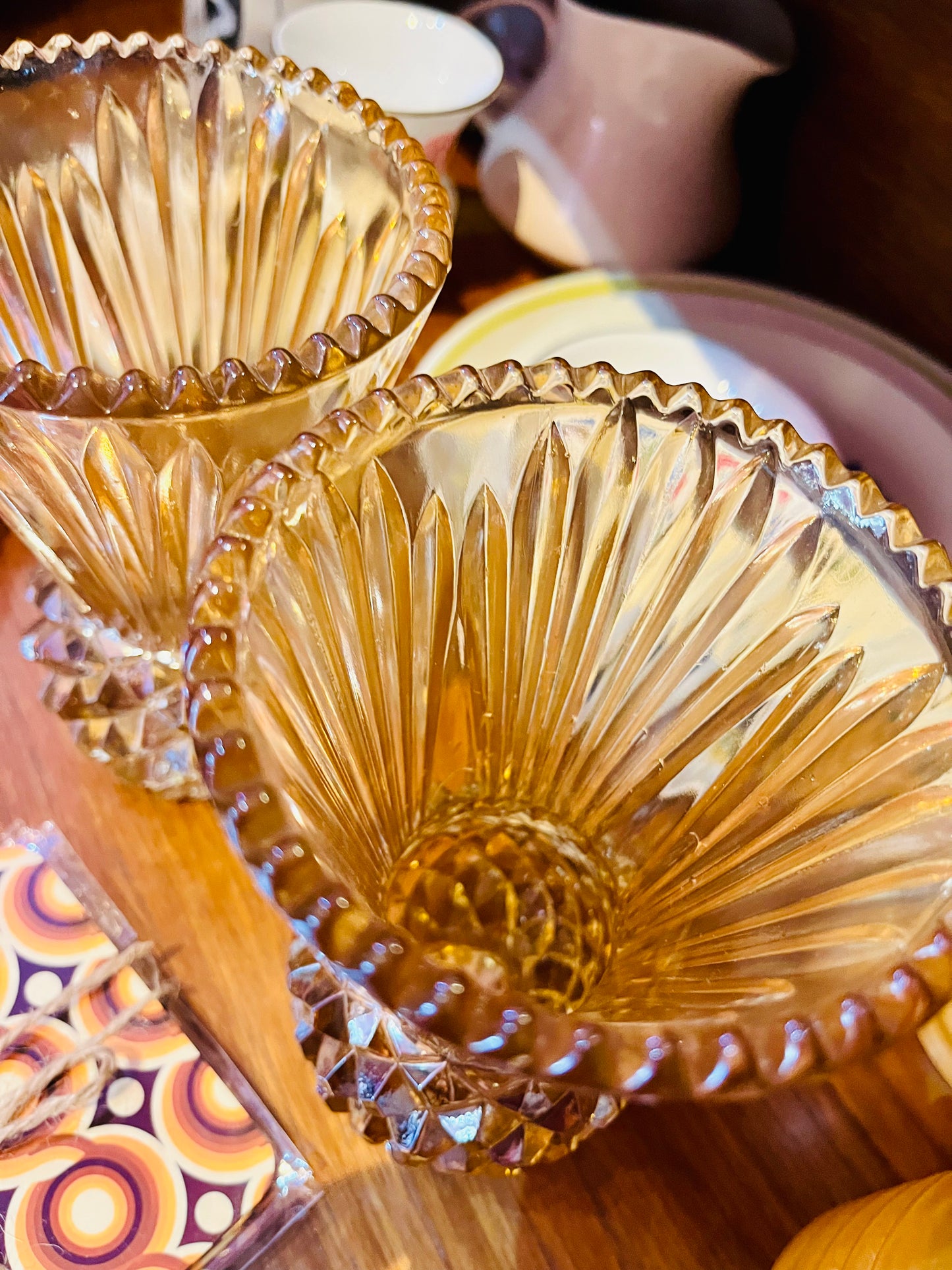 1980s Vintage Glass Pineapple Vase
