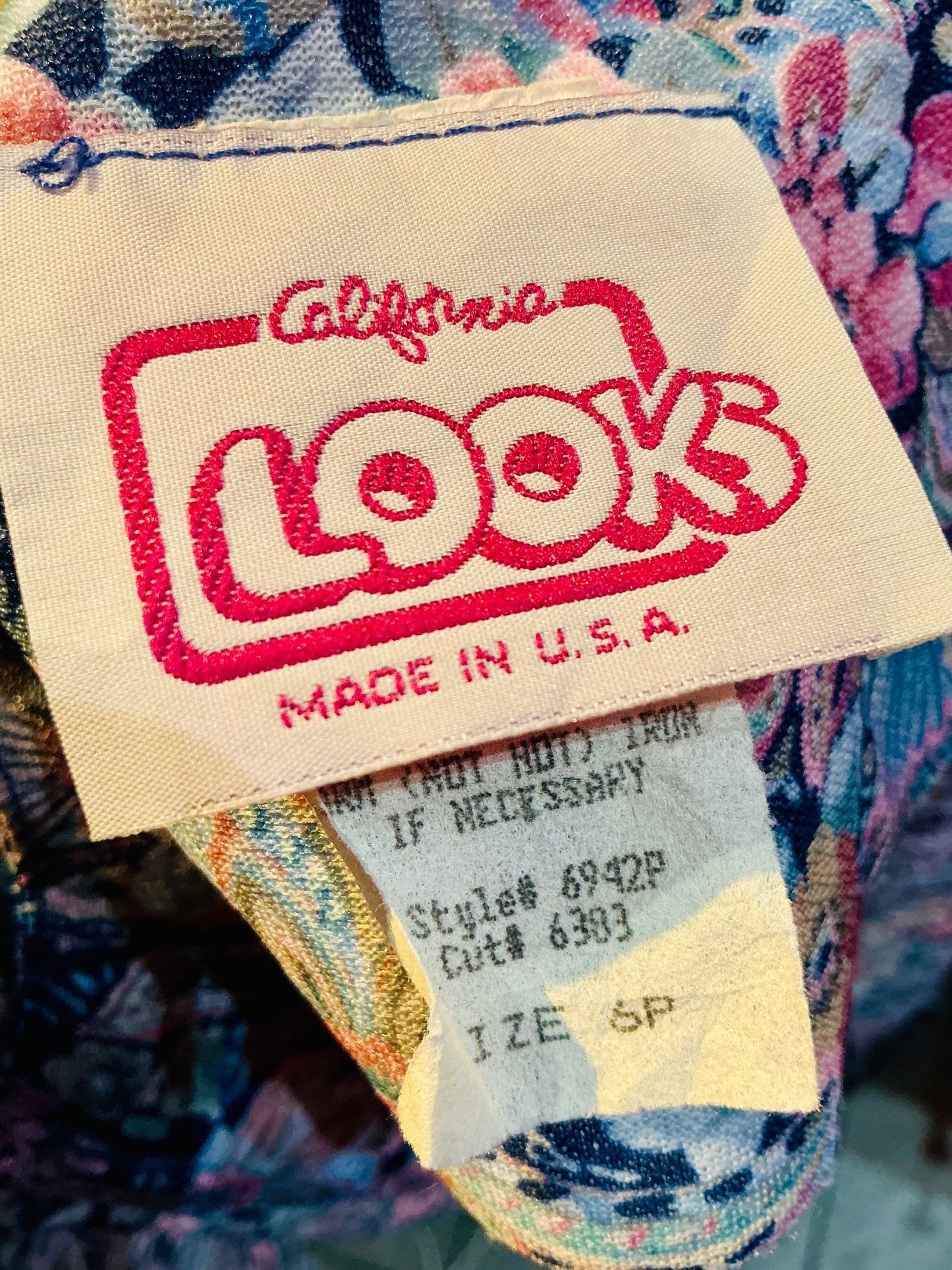 1980s Vintage US California Looks Floral Tea Dress