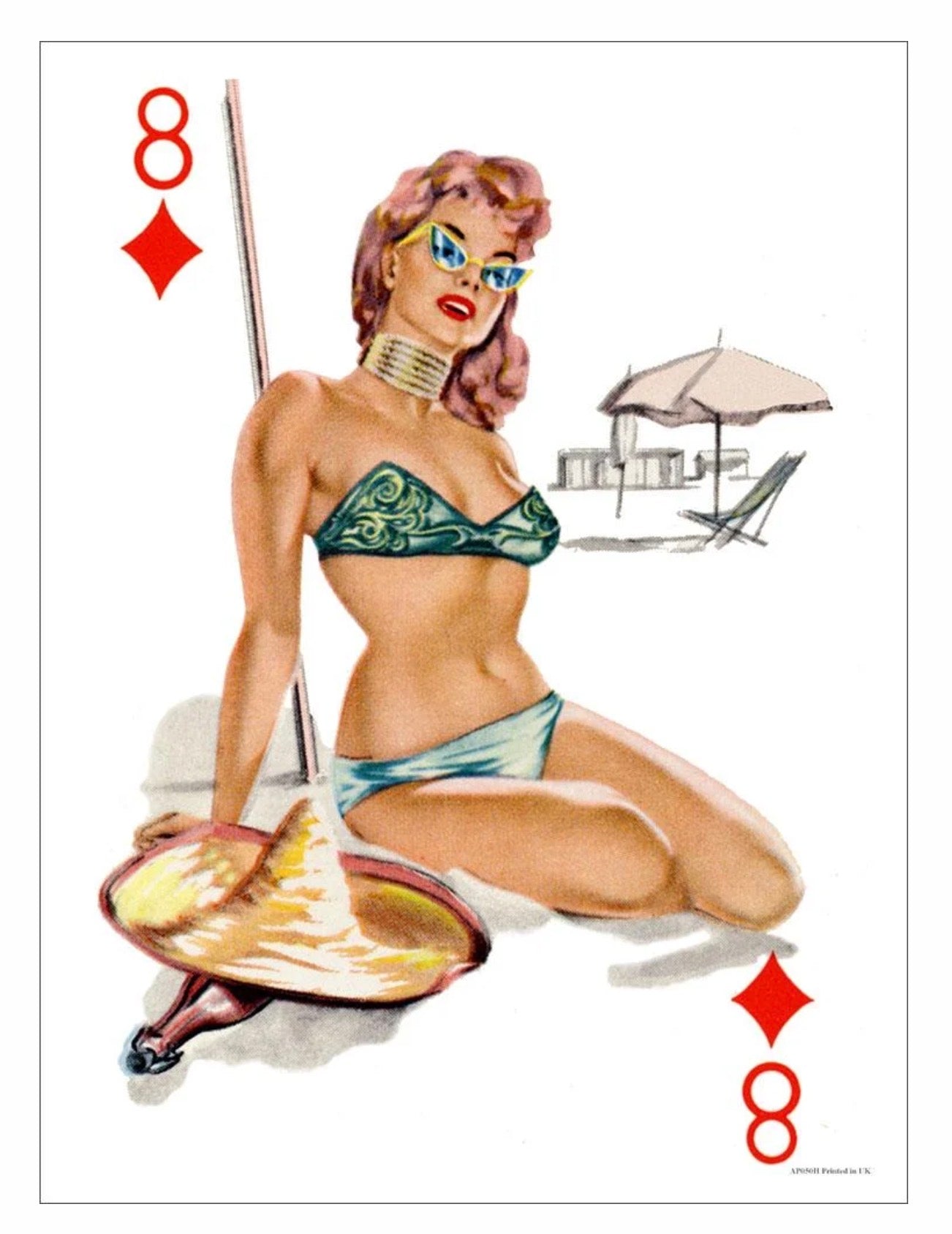 8 of Diamonds Pin up Wall Print