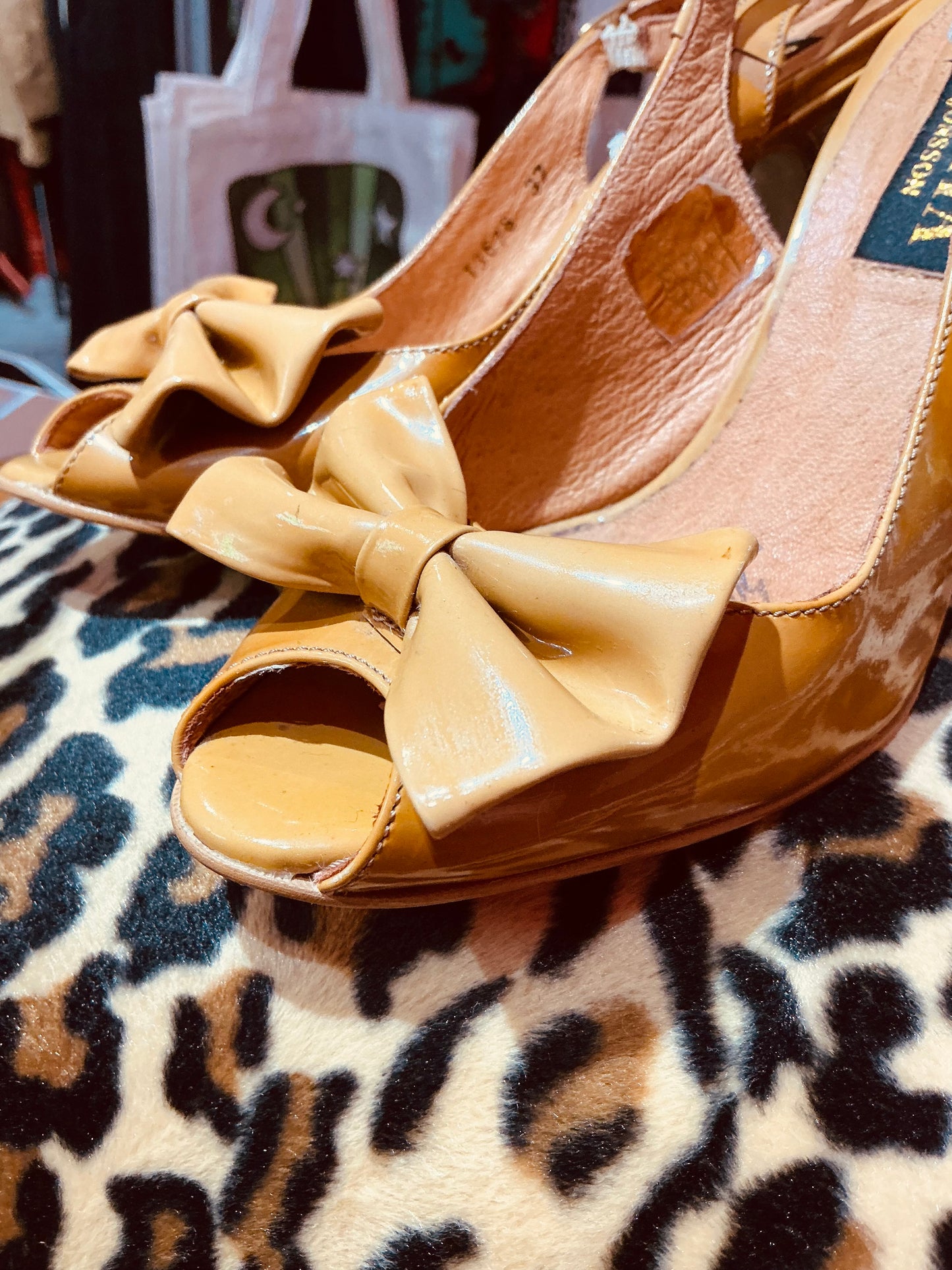Mustard 1980s Marta Jonsson Sling Back Heels- Size 4/37
