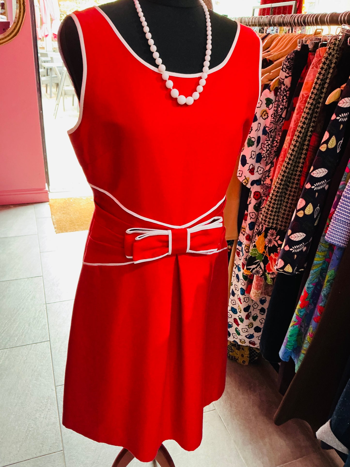 Phase Eight 1960s Style Bright Red Dress