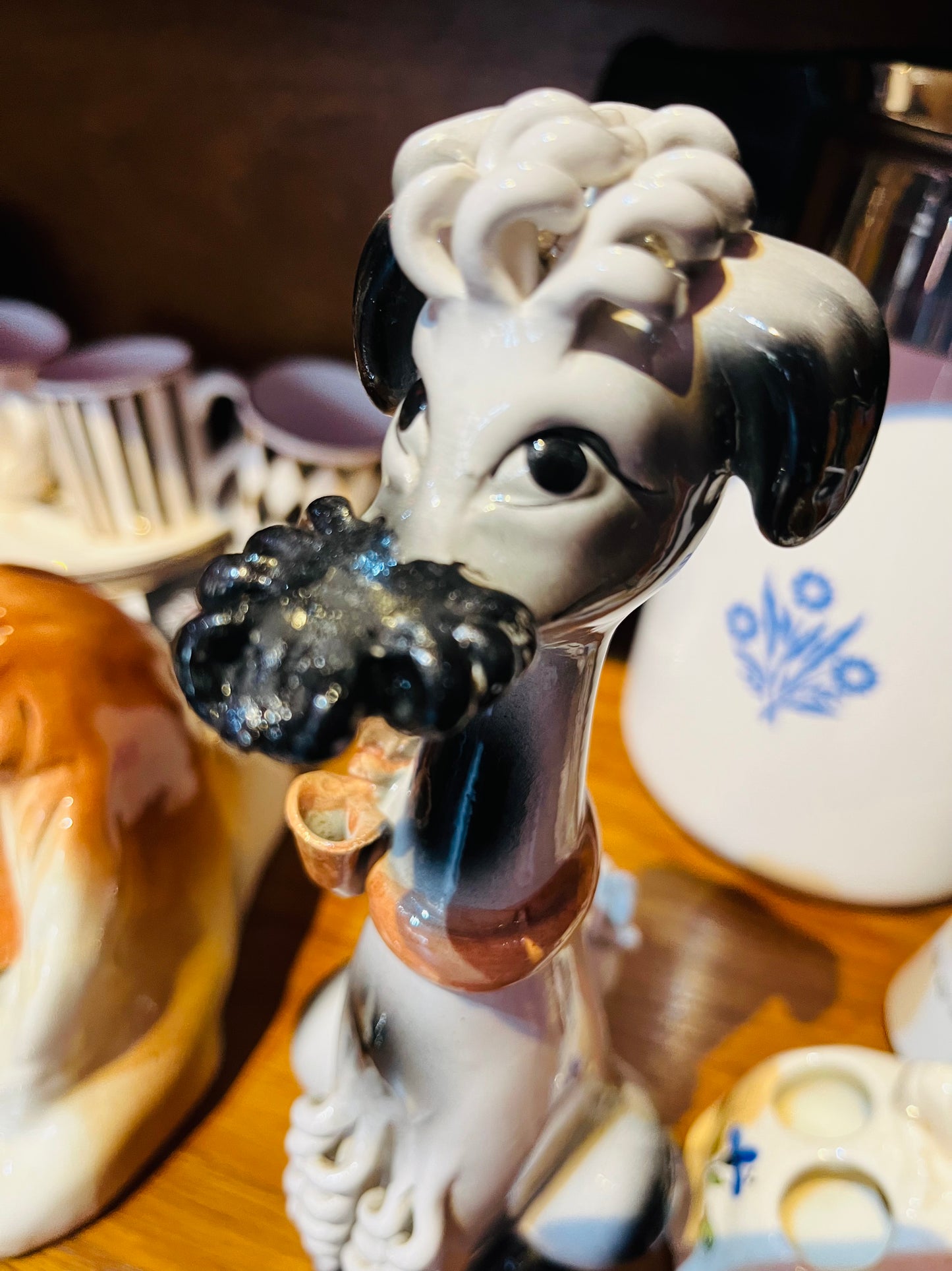 1950s Rare Vintage Italian Spaghetti Poodle Ceramic Figurine