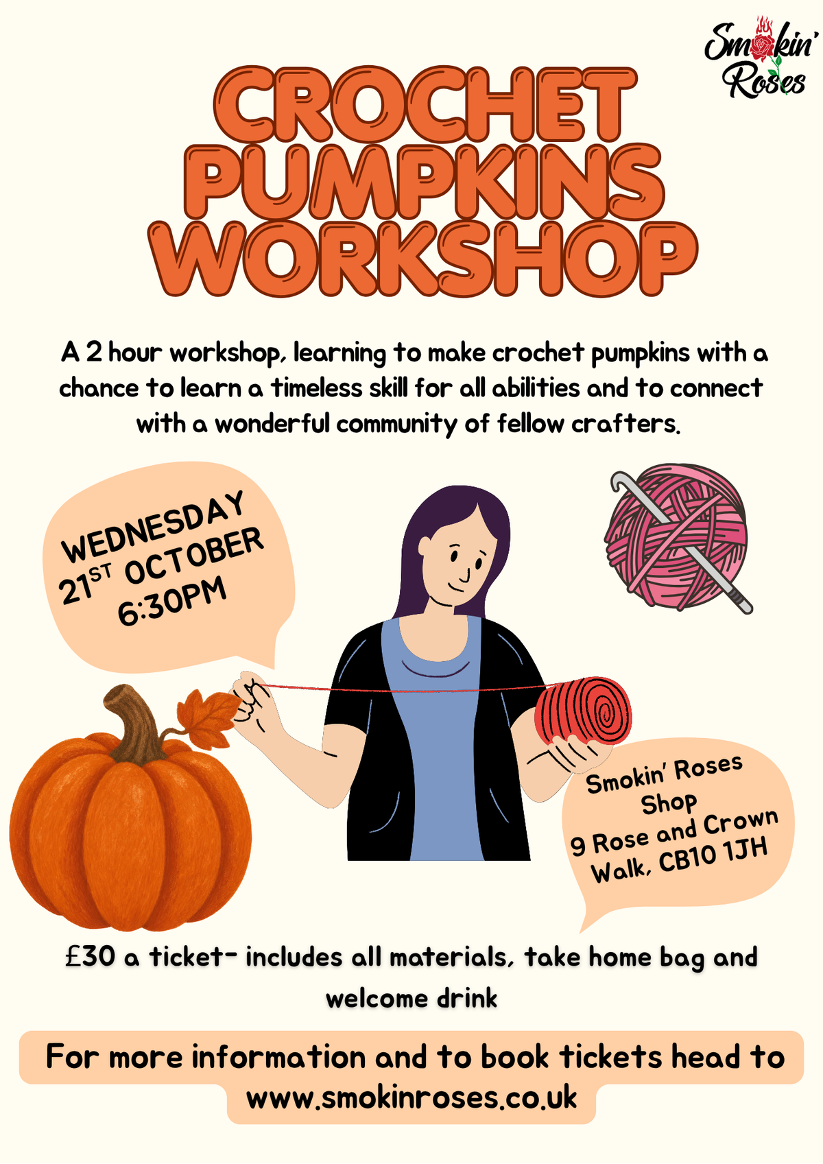 Crochet Workshop- Pumpkins 21st October