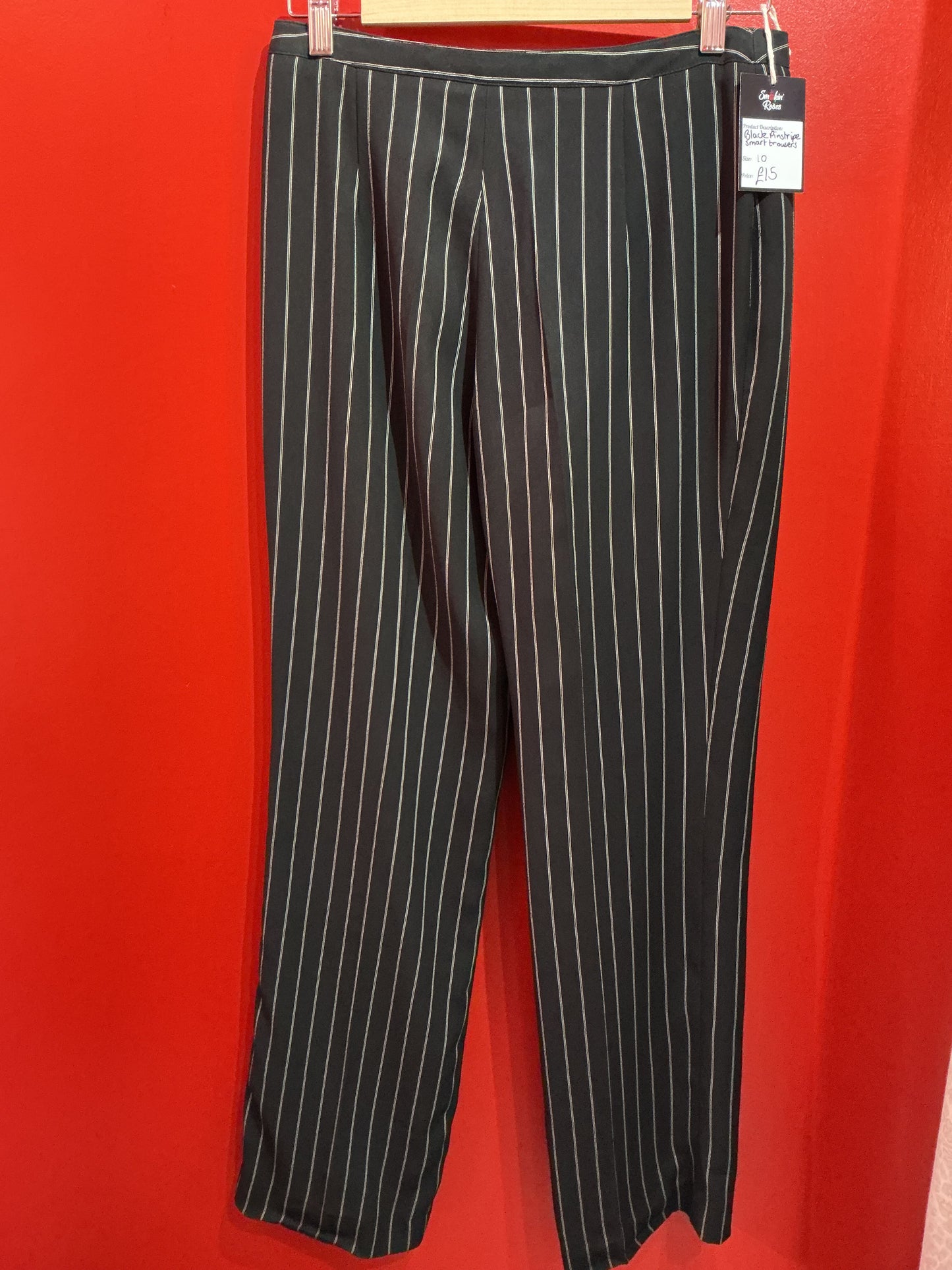 Black Pinstripe Smart Trousers
