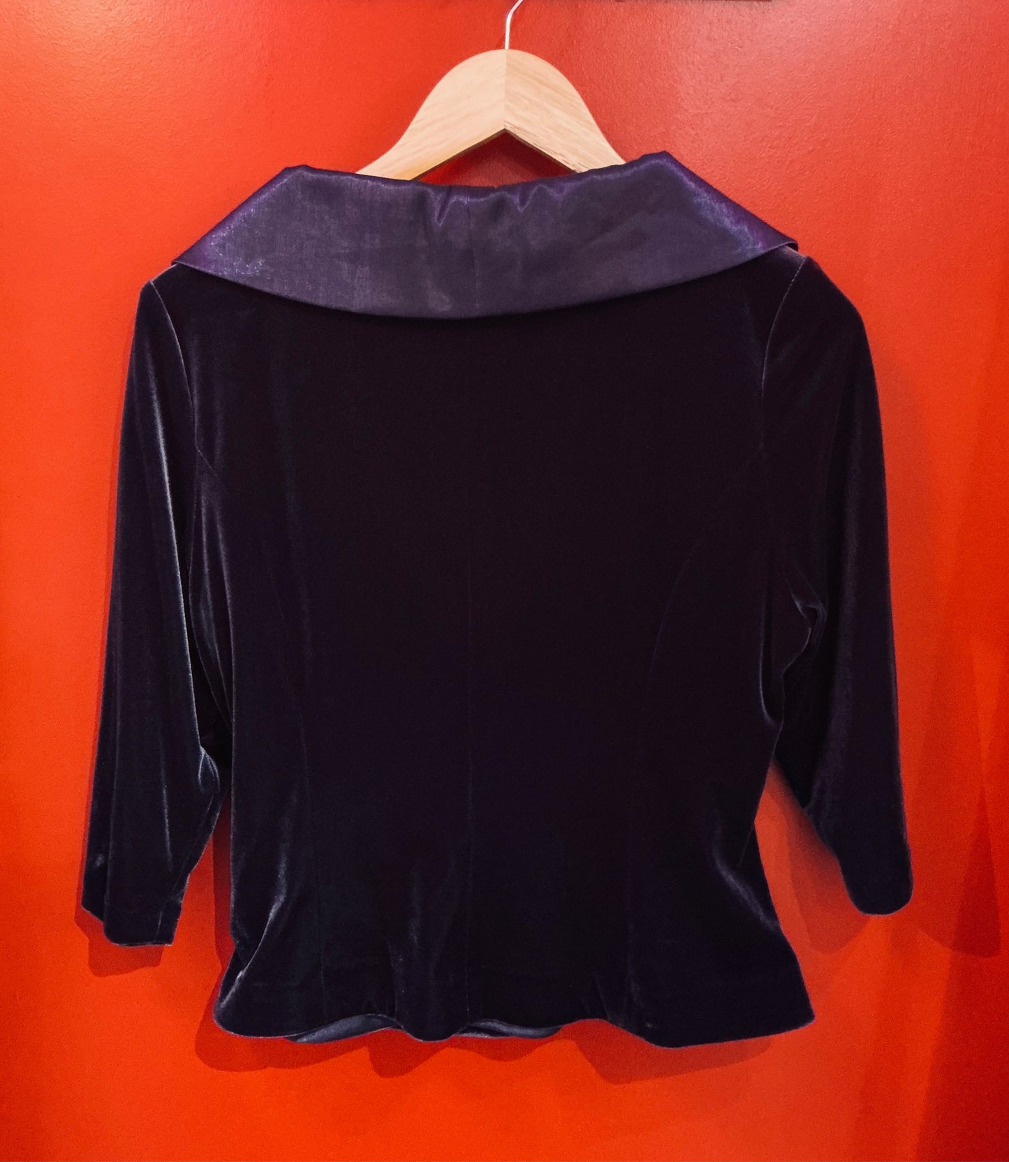 1980s Vintage Minuet Purple Velvet Blouse