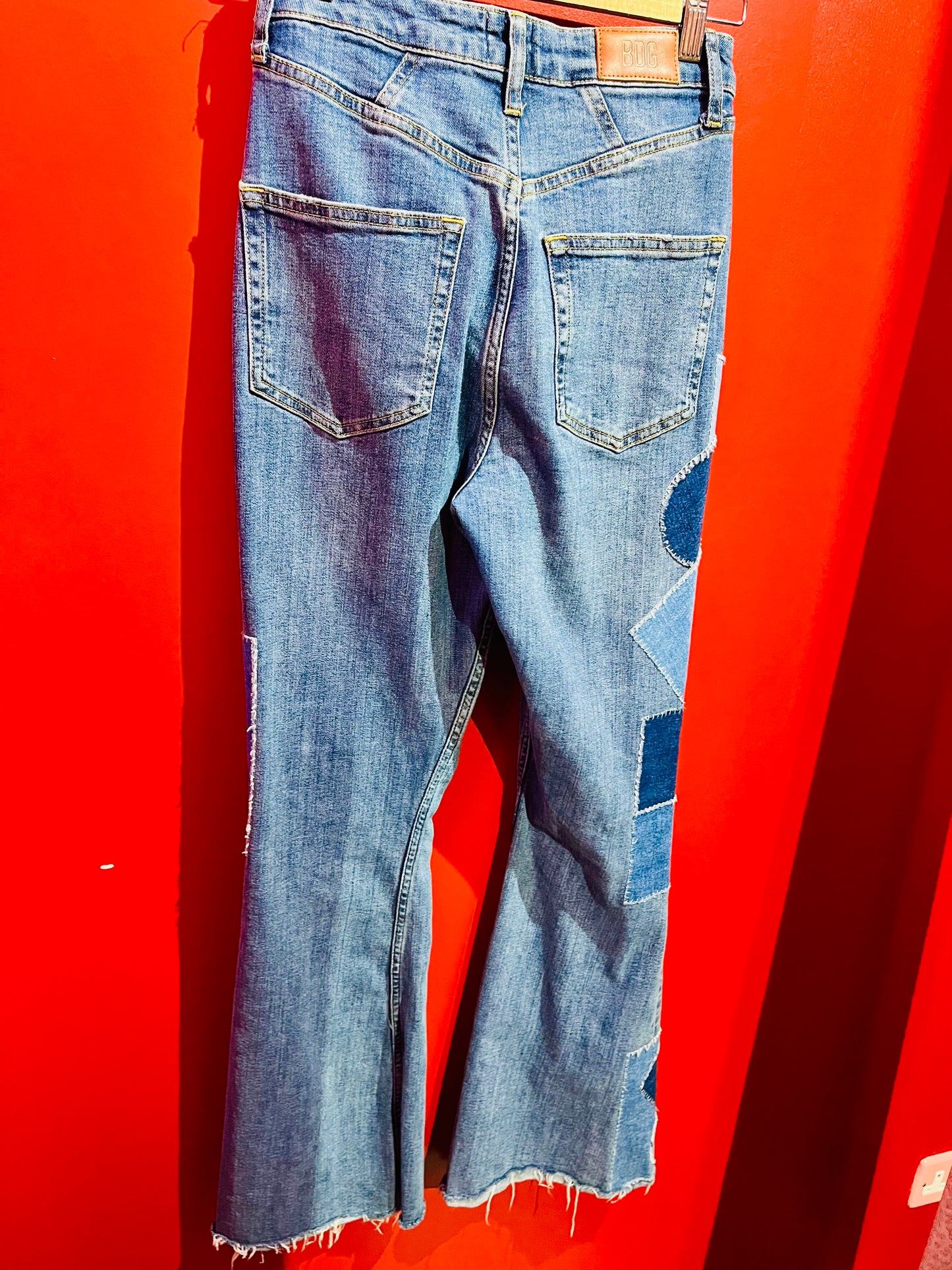 Urban Outfitters BDG Blue Denim Patchwork Flared Jeans