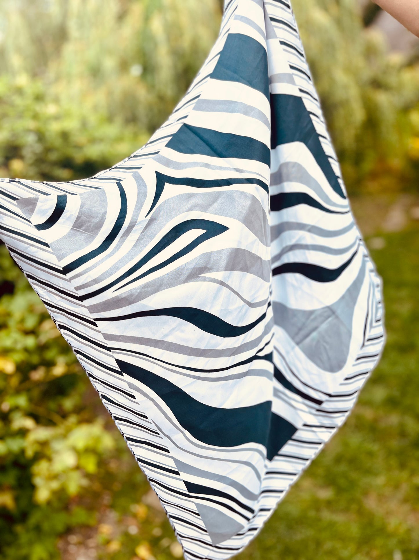 Silver Zebra Headscarf