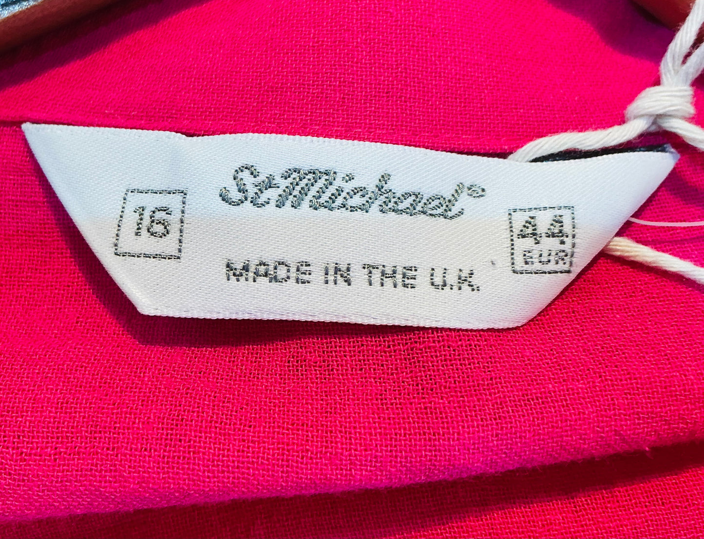 90s Vintage St Michael Fuchsia Pink Shirt Dress