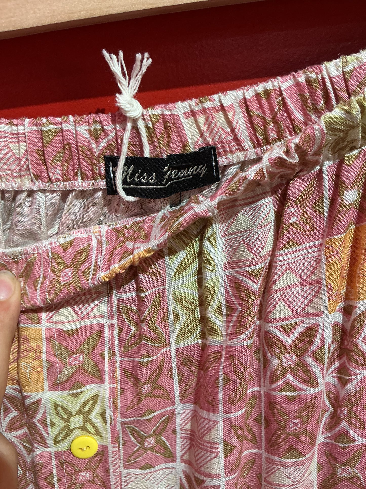 1960s Vintage Miss Jenny Pink Pattern Skirt