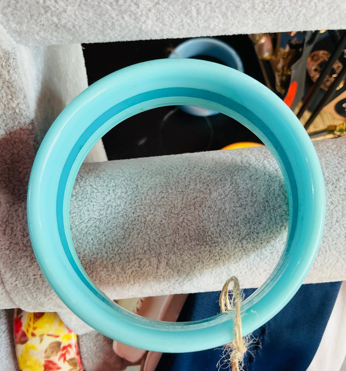 Turquoise Striped Acrylic Bangle