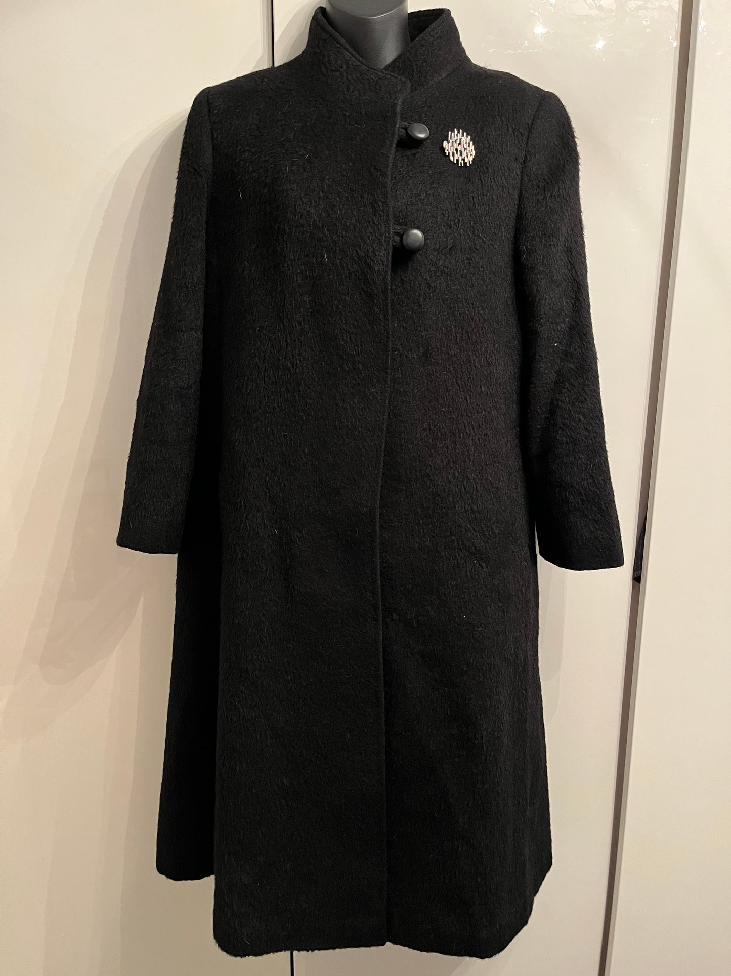 Black Wool Long Over Coat