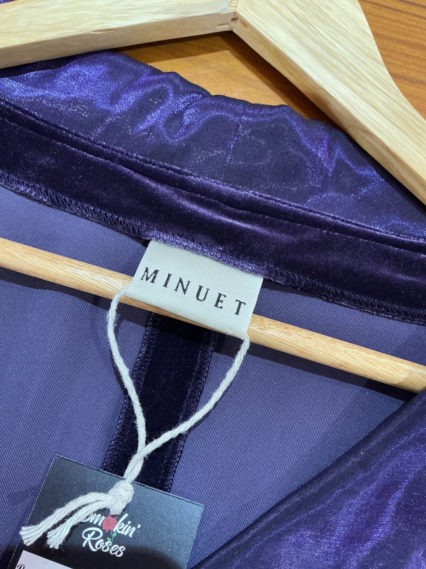 1980s Vintage Minuet Purple Velvet Blouse