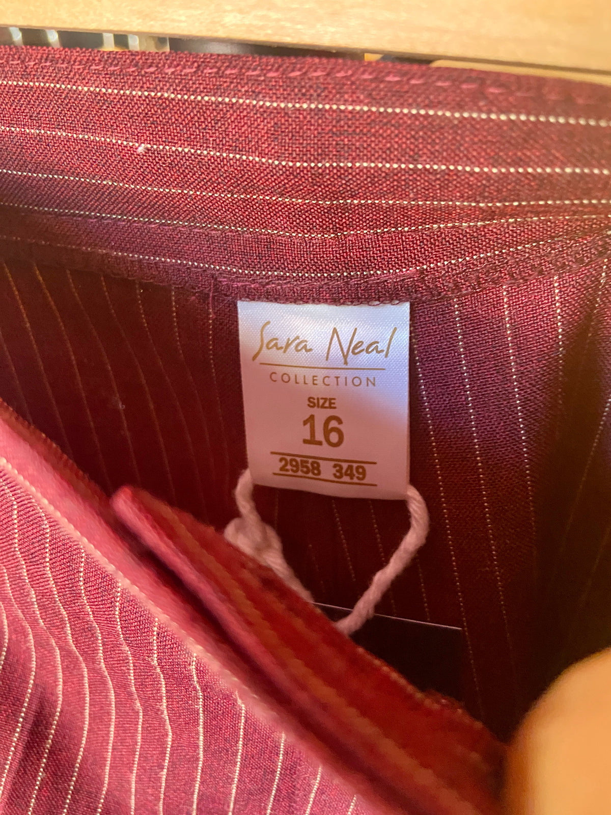 1980s Vintage Deep Red Pin Stripe Trousers