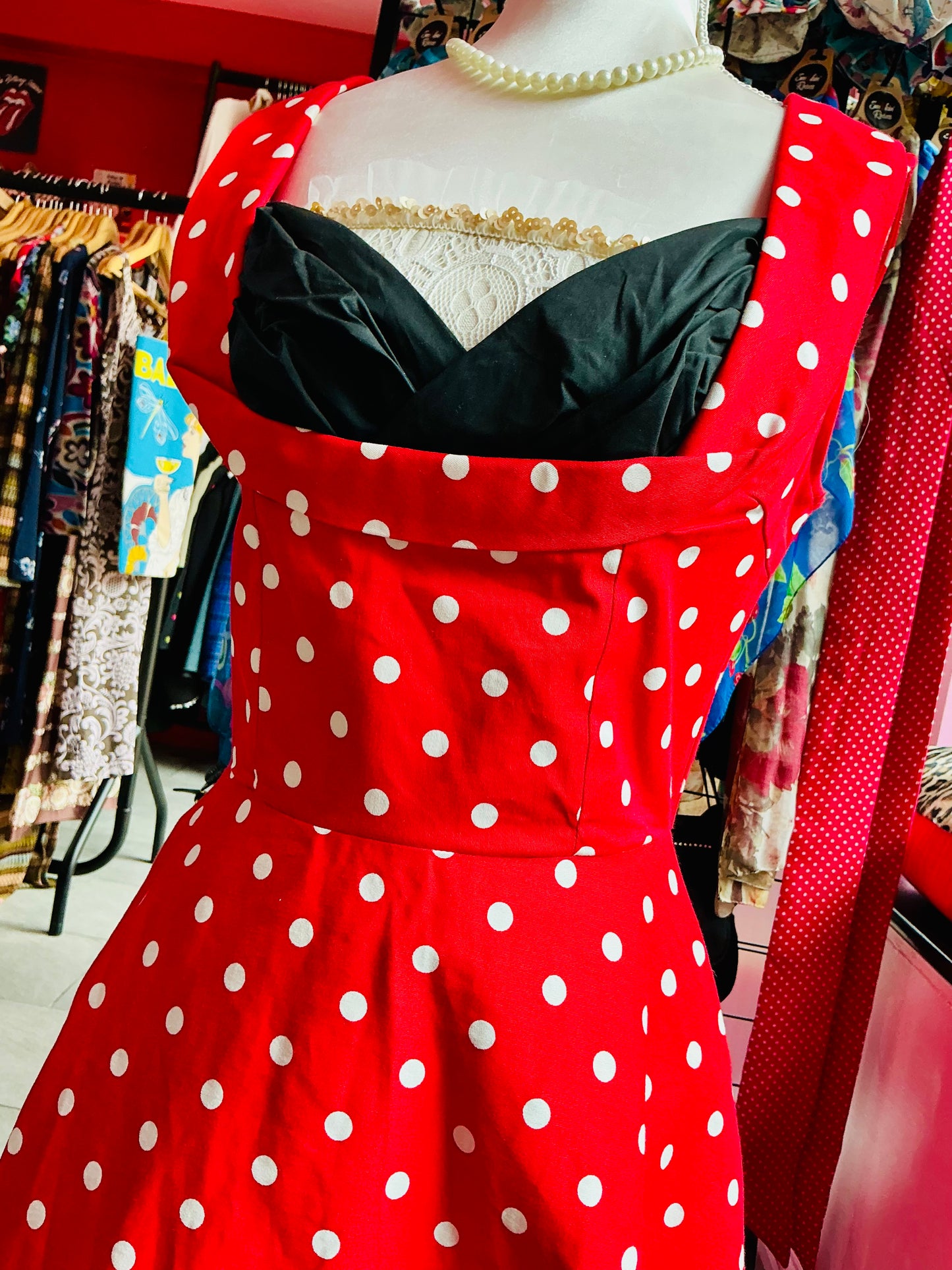 Red and White Lindy Bop Swing Dress