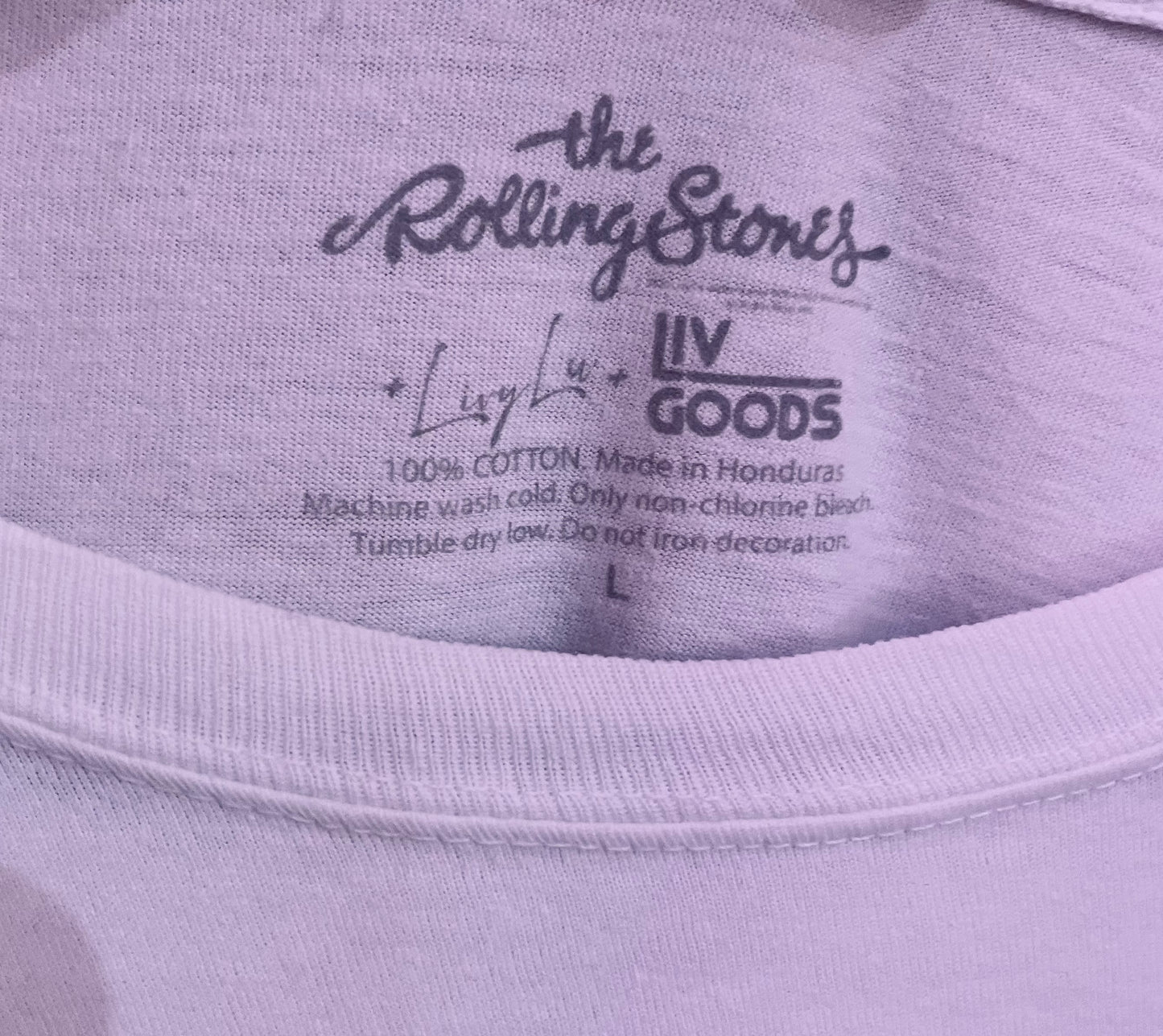 Pink Neon Rolling Stones Band Top