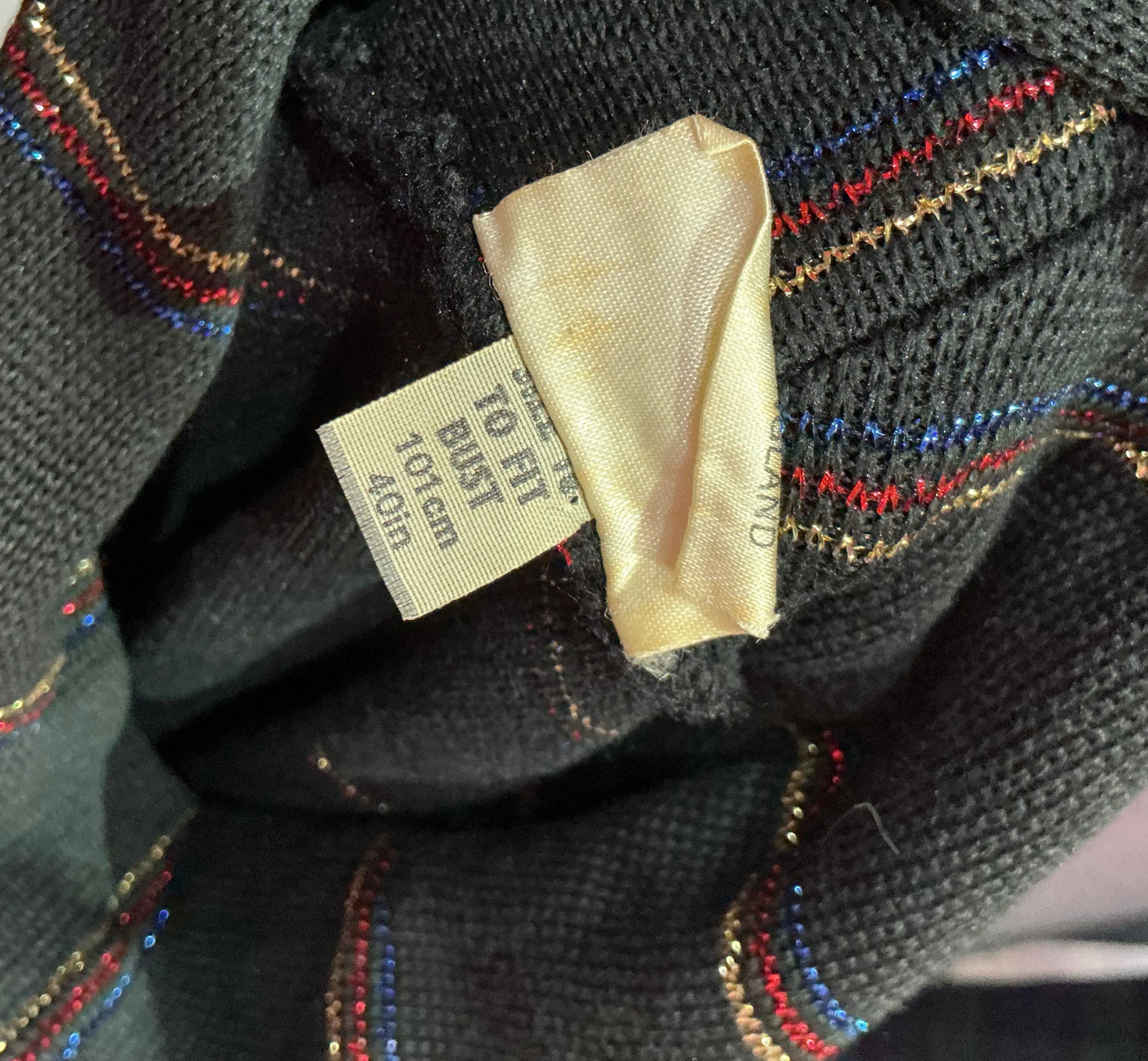 1970s Vintage Stirling Black and Glitter Striped Maxi Dress