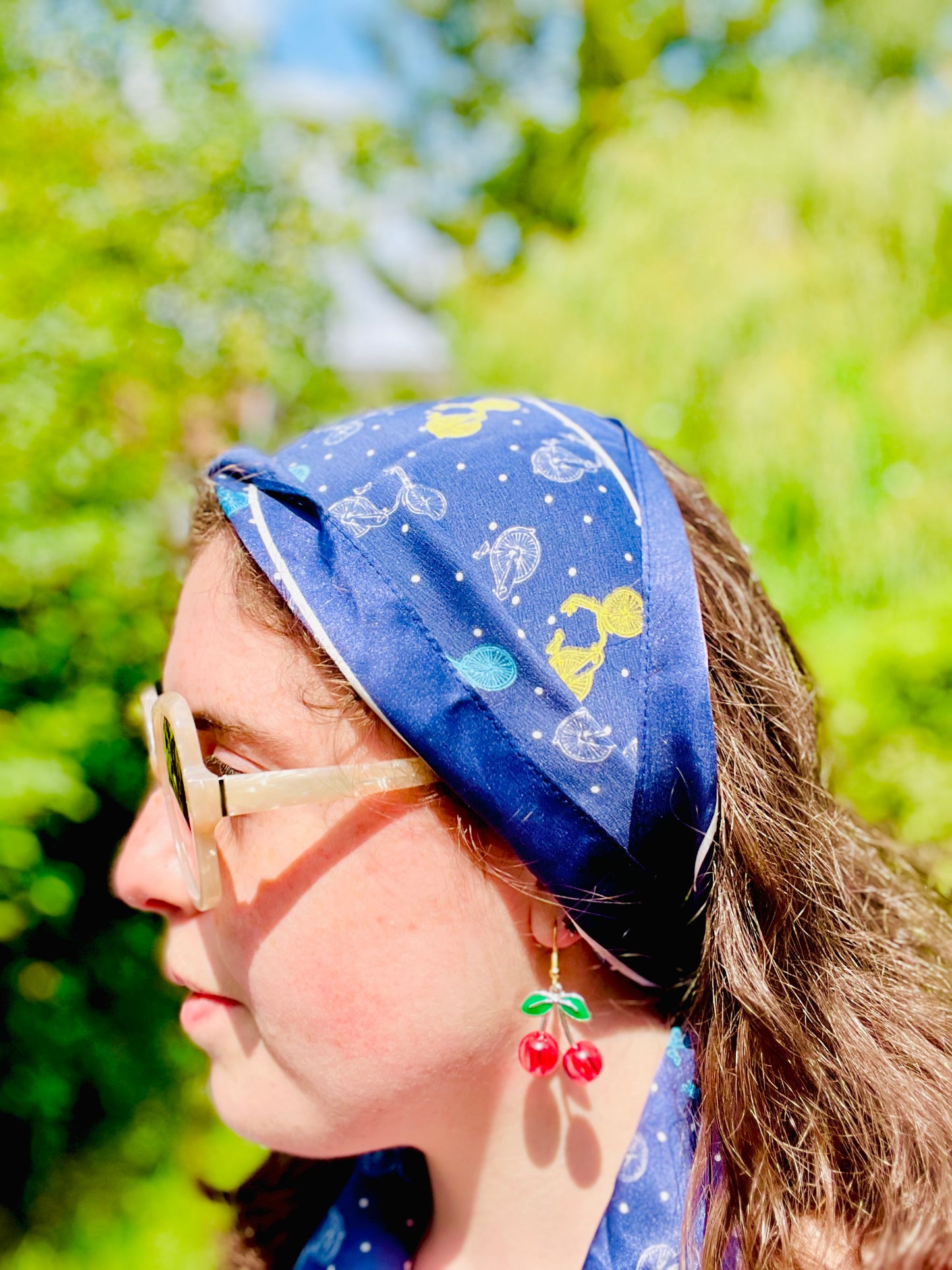 Laura Ashley Cambridge Bikes Silk Headscarf