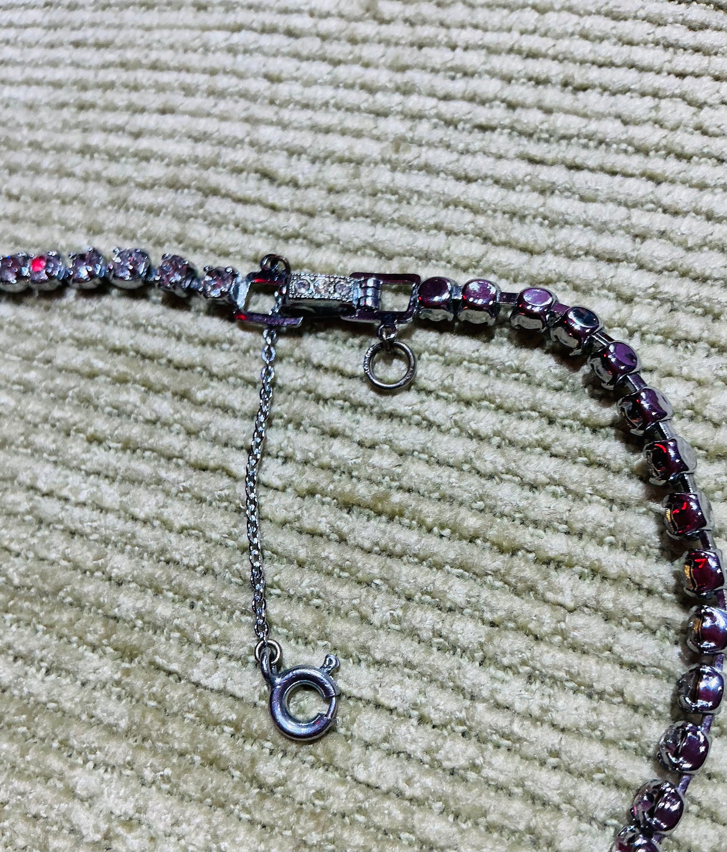 Vintage Diamanté Silver Necklace