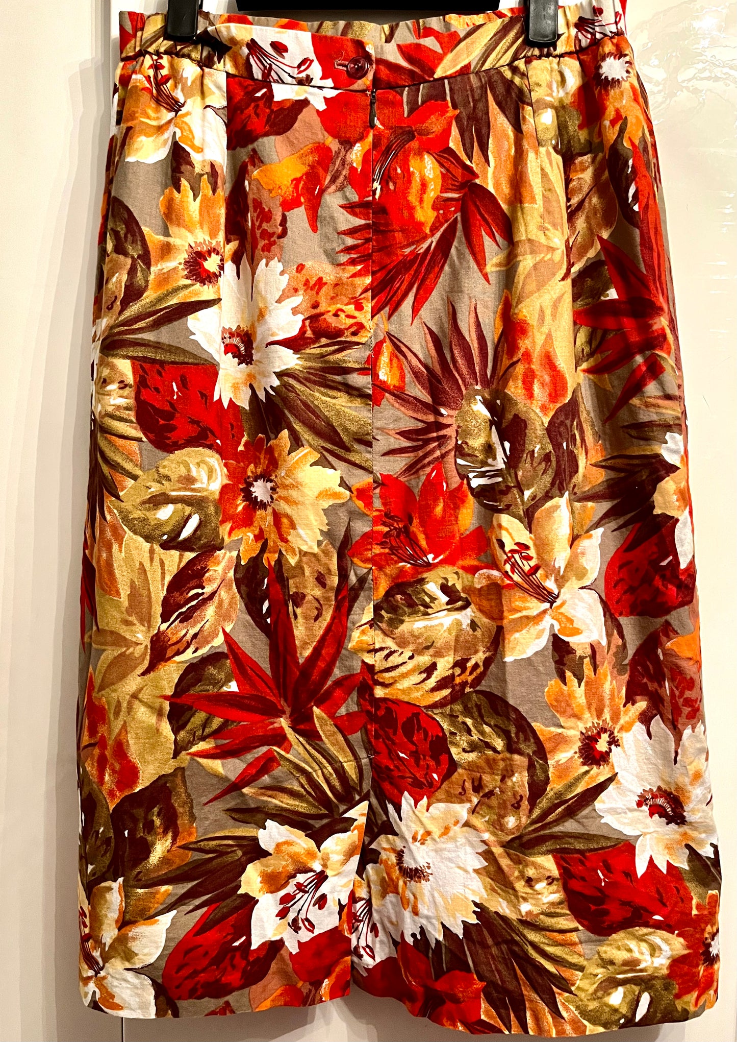 Original Vintage Peter Martin Autumn Floral Pencil Skirt- Size 14