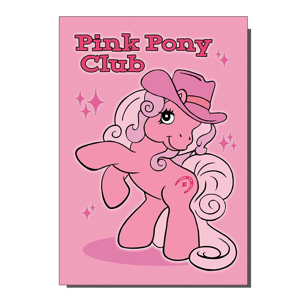 Pink Pony Club Greetings Card