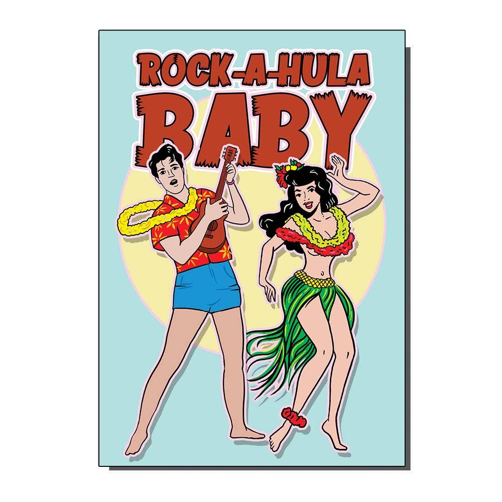 Rock-A-Hula Elvis Greetings Card