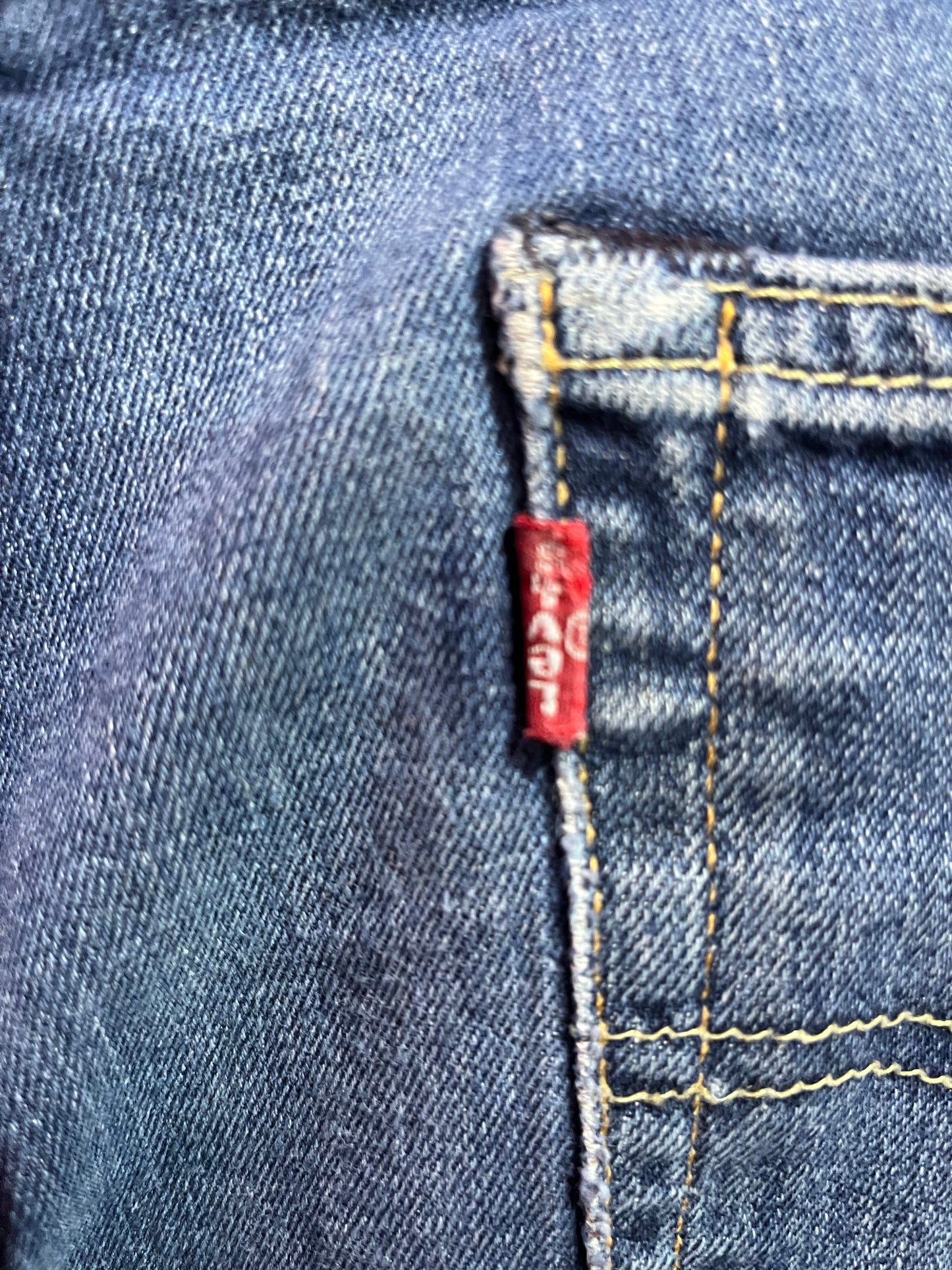 Dark Blue Denim Levi Straight Leg Jeans