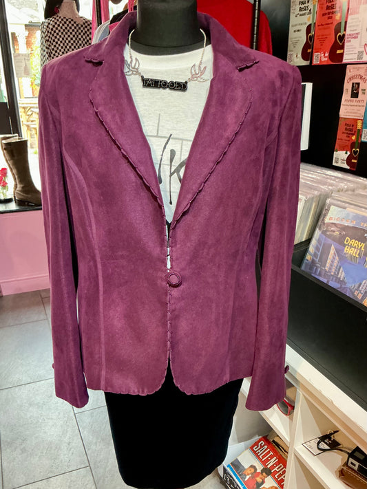 1990s Vintage Jacques Vert Purple Suede Blazer