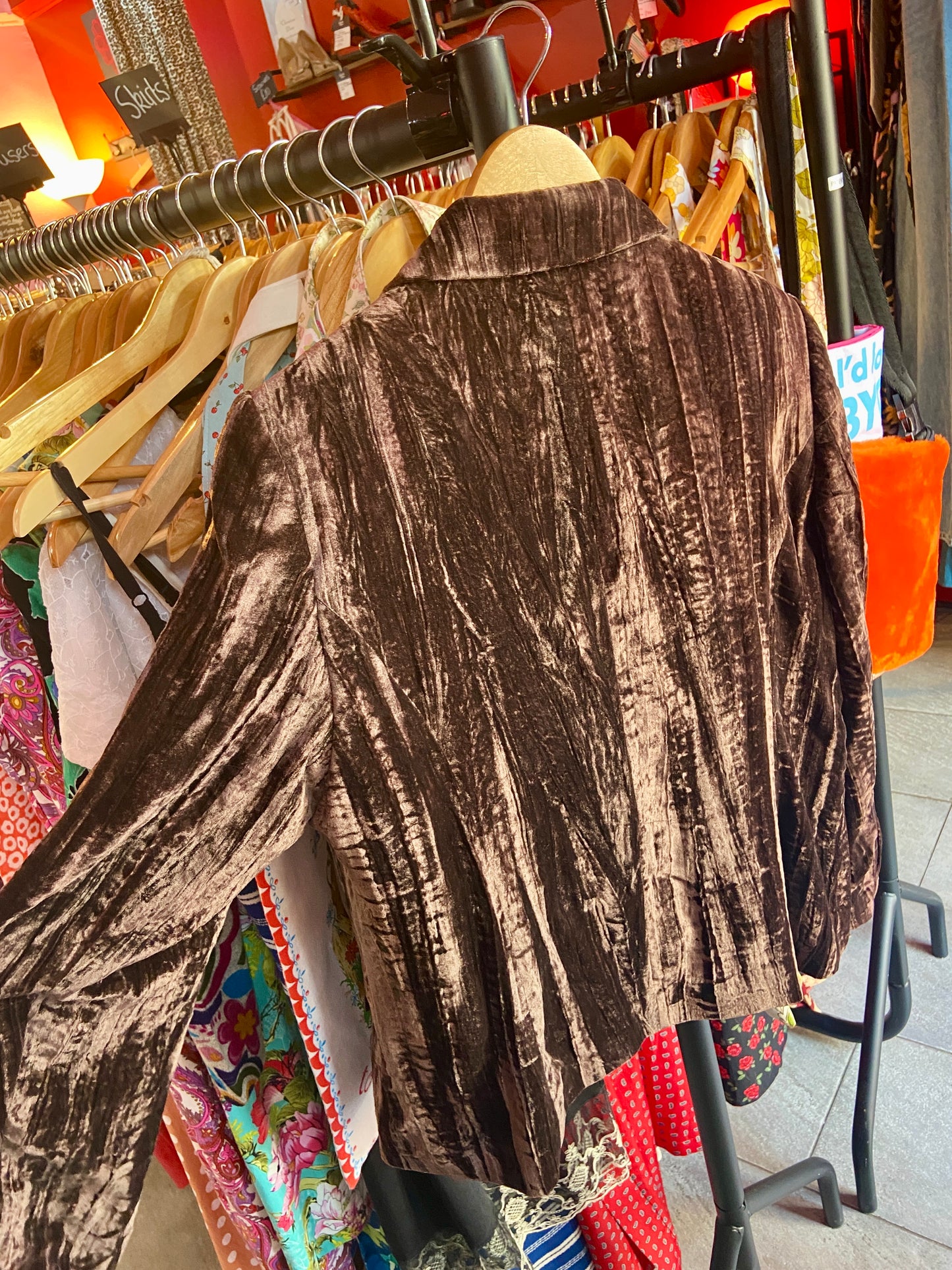 Brown Velvet Blazer Jacket