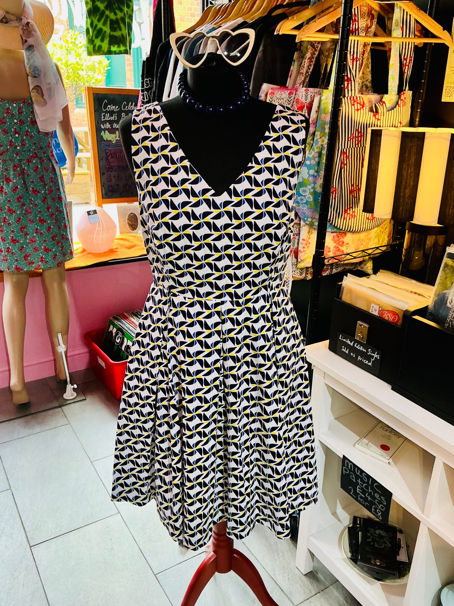 Louche Navy Pattern Dress