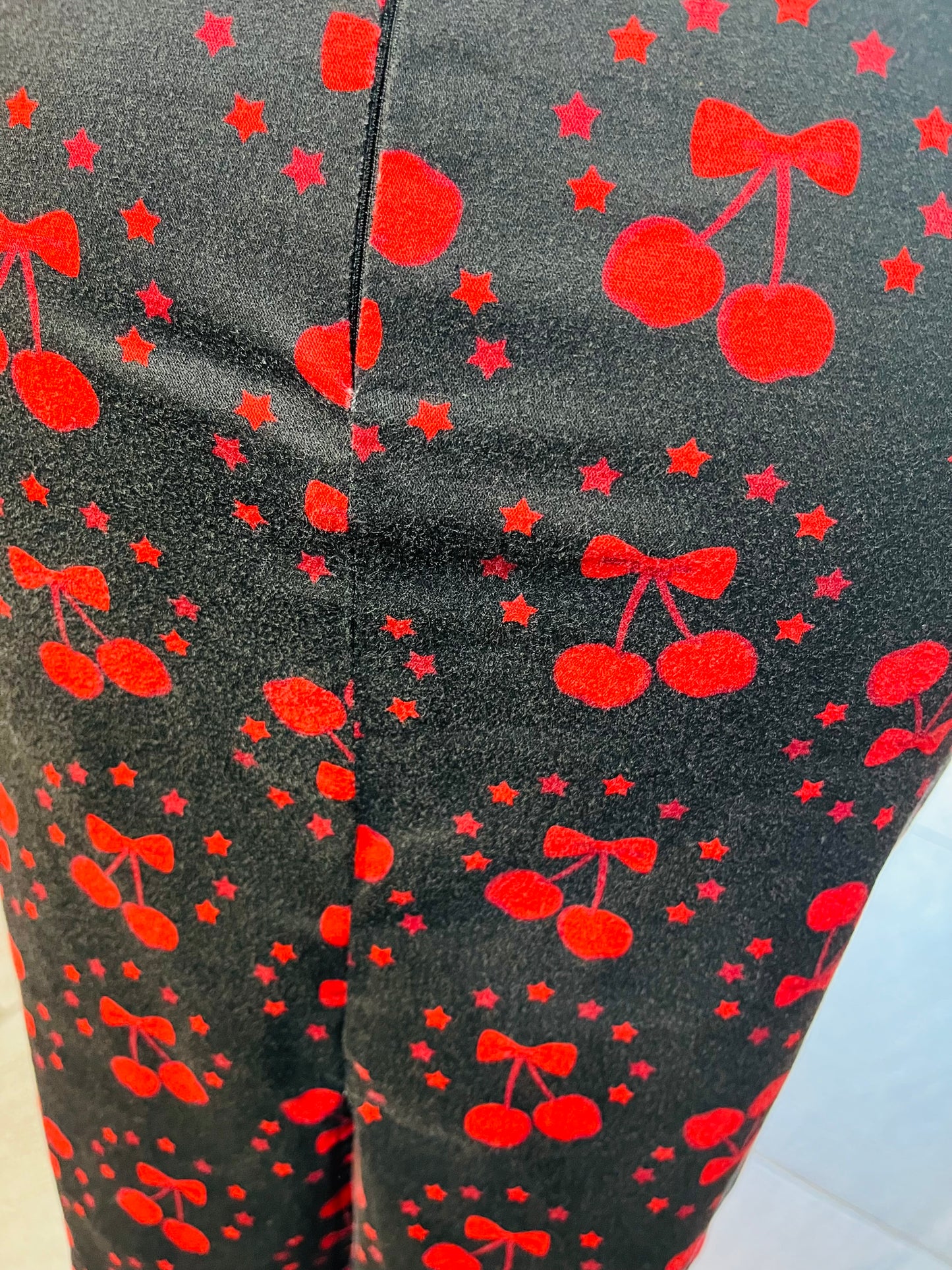 Collectif London Black Cherry Print Pencil Skirt