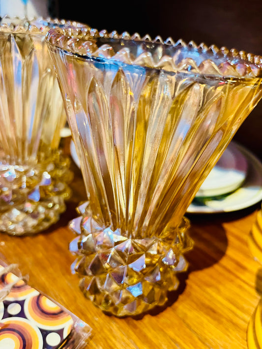 1980s Vintage Glass Pineapple Vase