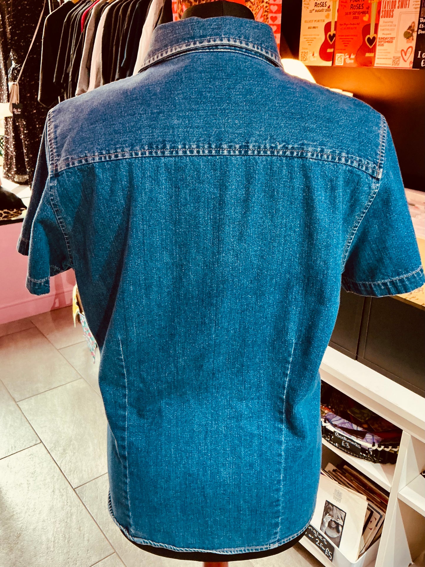 1990s Vintage Dorothy Perkins Short Sleeve Denim Shirt