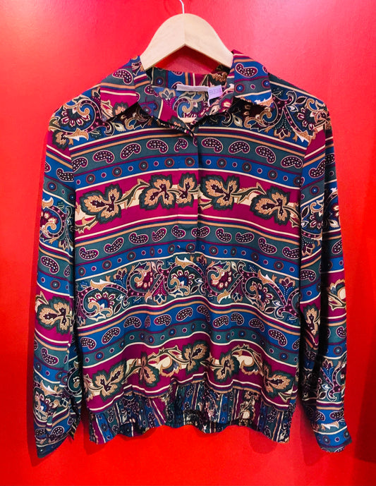 Alfred Dunner 80s Vintage Retro Patterned Shirt