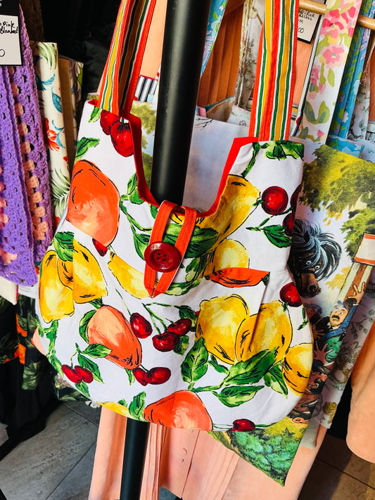 Handmade Vintage Fruit Fabric Handbag