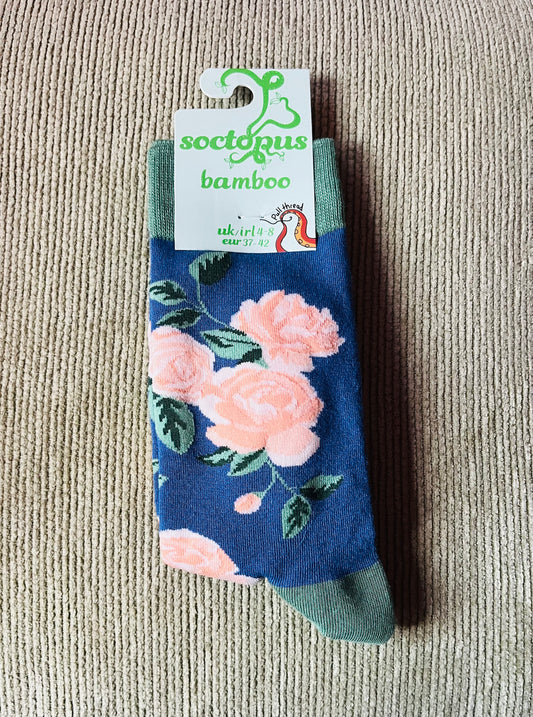 Socktopus Pink Roses Bamboo Socks