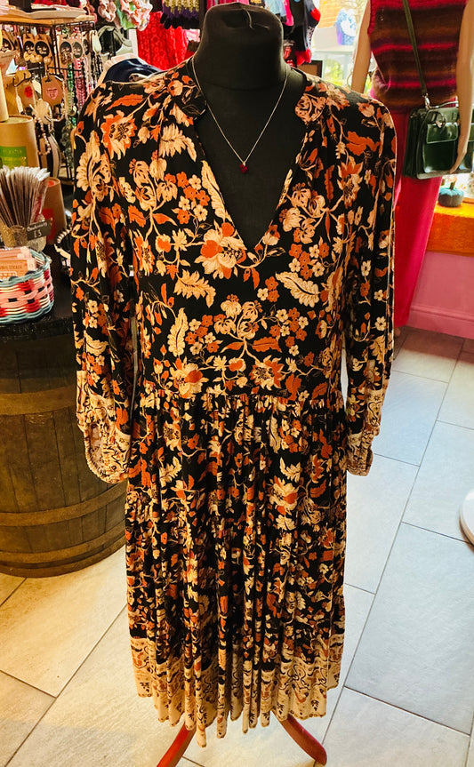 1970s Boho Style White Closet Babydoll Dress
