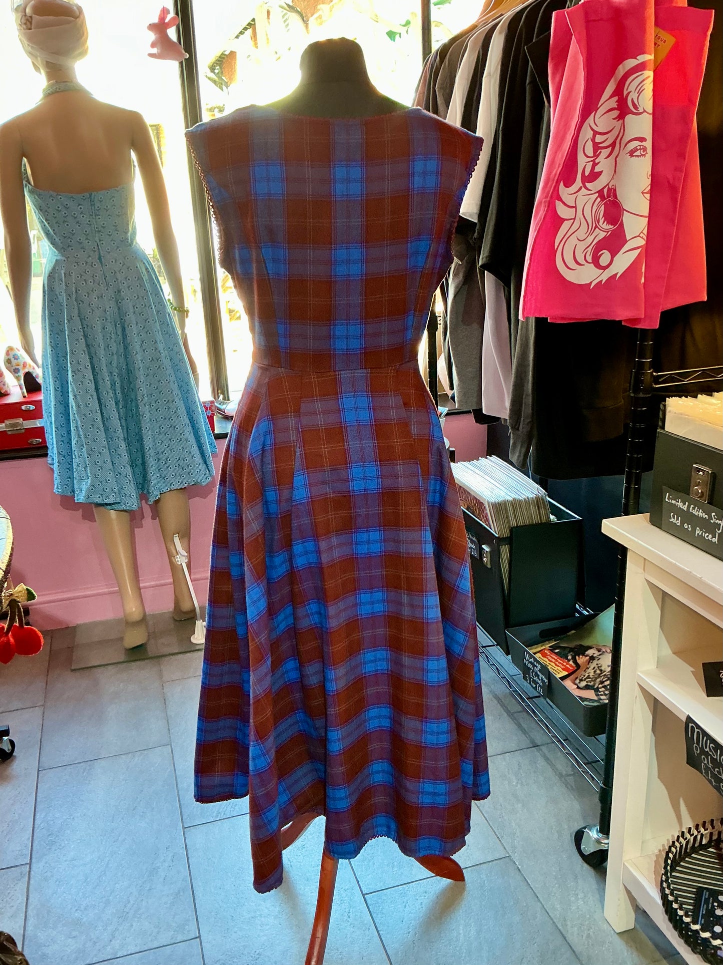 1940s Style Tartan Swing Dress