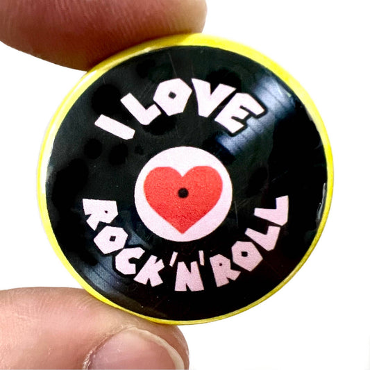 I Love Rock N Roll Vinyl Record Joan Jet Button Pin Badge