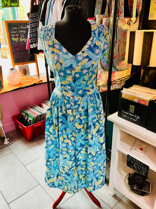 Vintage Hamells Blue Floral Dress