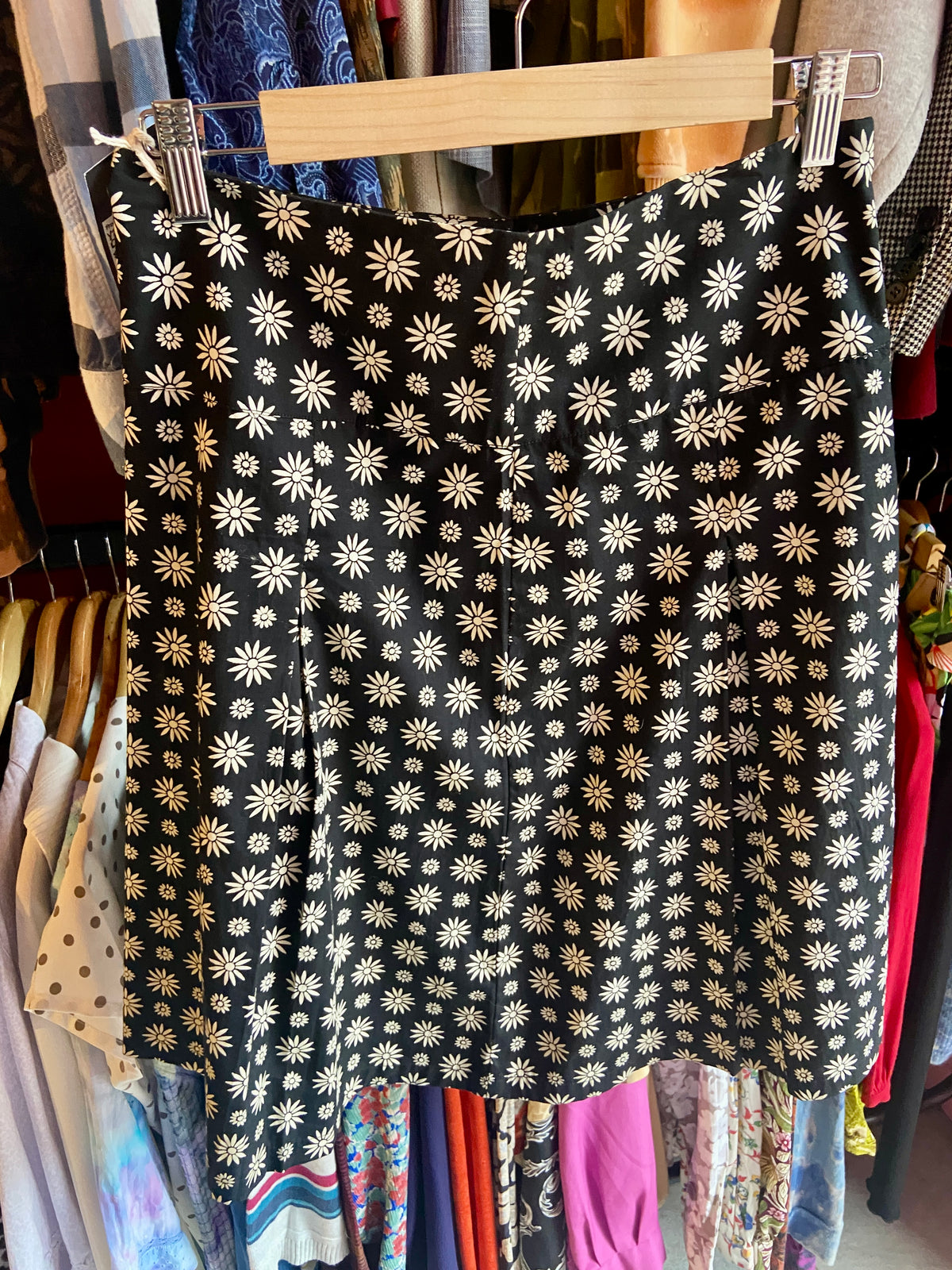 Y2K Vintage Daisy Print Midi Skirt