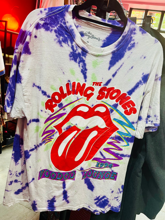 Purple Tie Dye Rolling Stones Band Top
