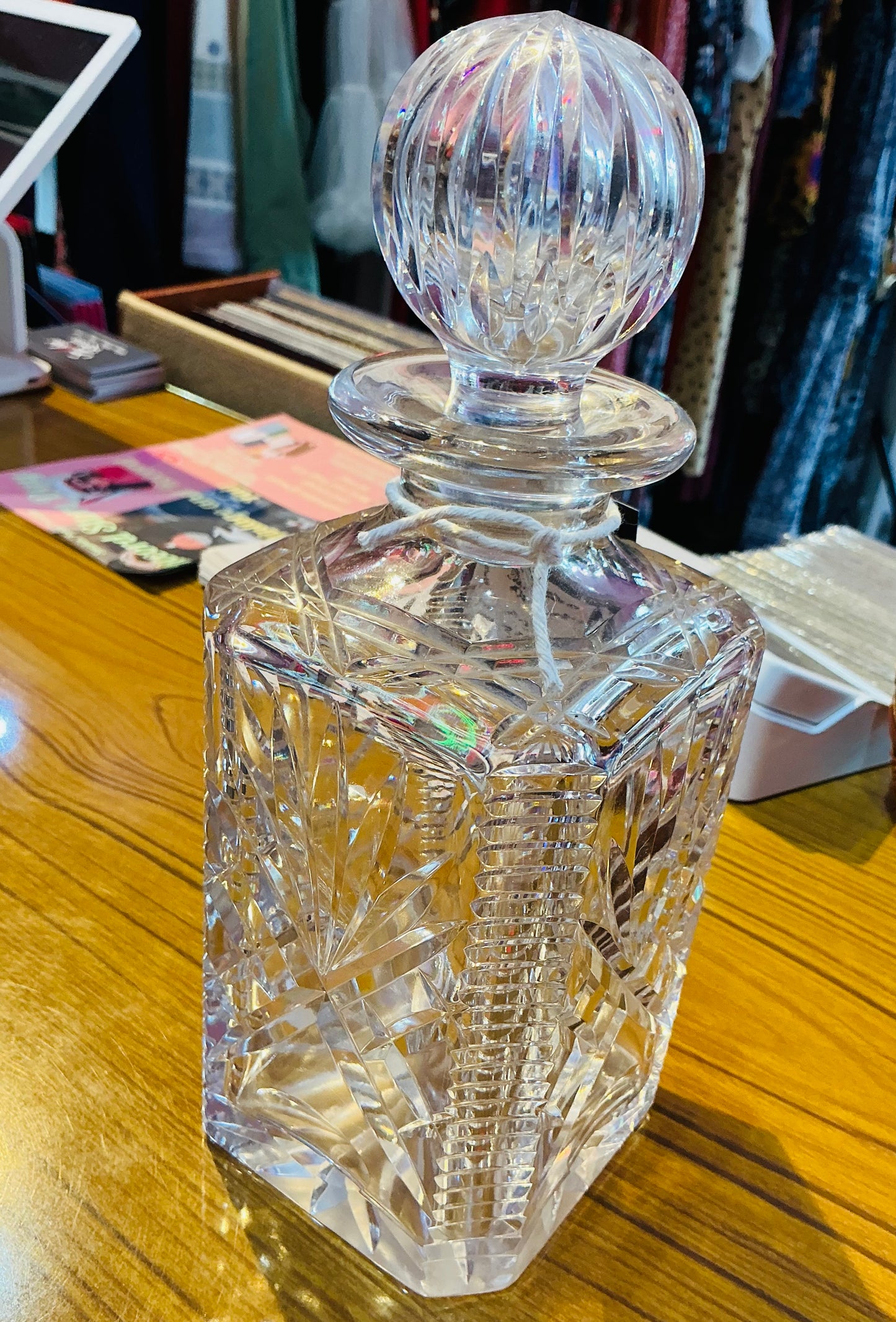 Vintage Cut Crystal Glass Decanter