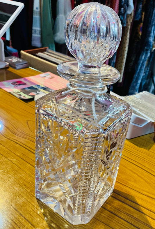 Vintage Cut Crystal Glass Decanter