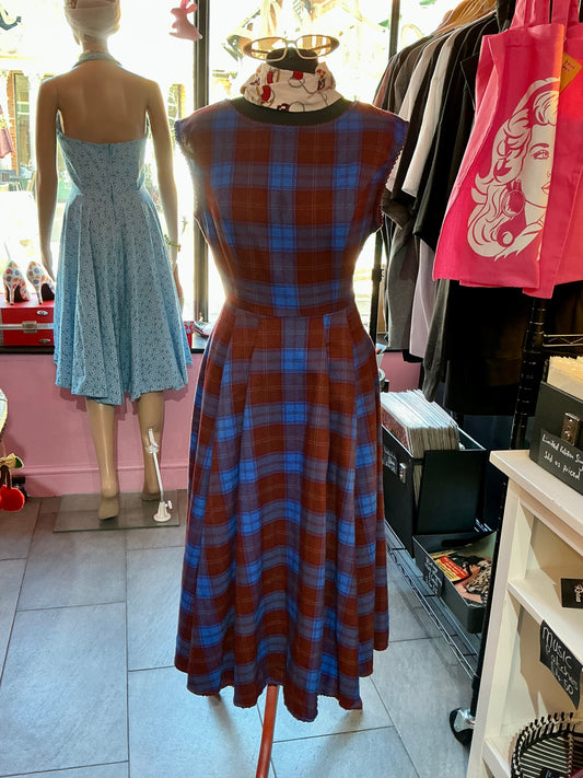 1940s Style Tartan Swing Dress