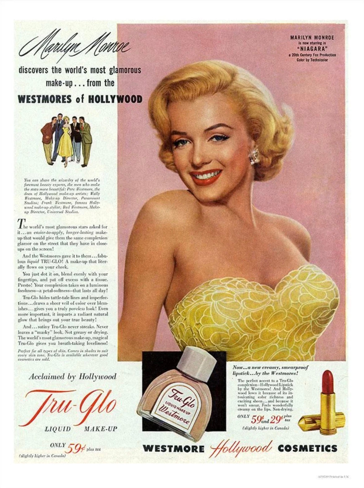 Marilyn Monroe Advert Wall Print